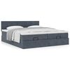 vidaXL Cadre de lit ottoman avec matelas gris foncé 200x200 cm velours