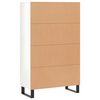 vidaXL Buffet haut blanc brillant 69,5x31x115 cm bois d'ingénierie