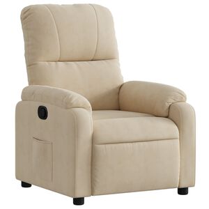 vidaXL Fauteuil inclinable cr&egrave;me tissu microfibre