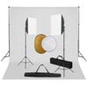 vidaXL Kit de studio photo bo&icirc;tes &agrave; lumi&egrave;re toile de fond r&eacute;flecteur