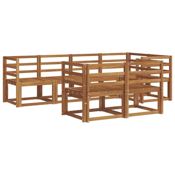 vidaXL Ensemble de canap&eacute;s d'ext&eacute;rieur 7 pcs Naturel et Anthracite