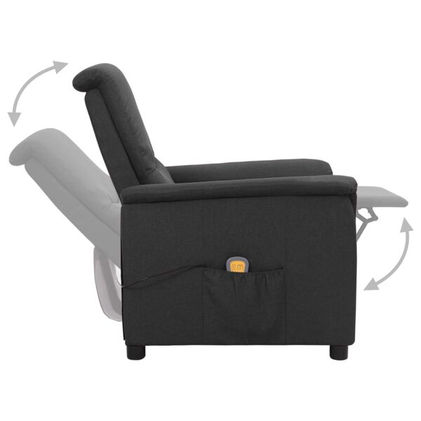 vidaXL Fauteuil de massage Gris fonc&eacute; Tissu