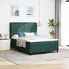 vidaXL Lit &agrave; ressorts avec matelas Vert fonc&eacute; 200 x 140 cm Velours
