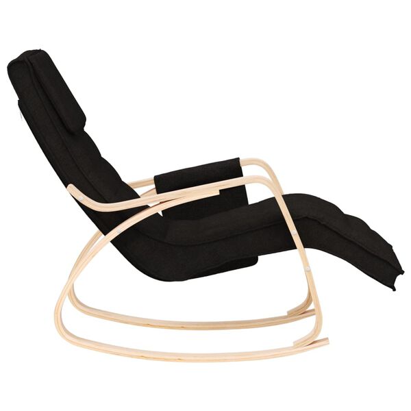 vidaXL Chaise à bascule Noir Tissu