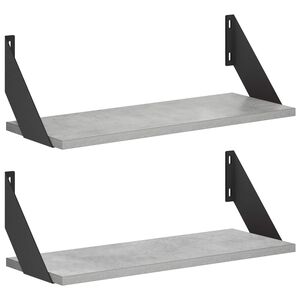 vidaXL &Eacute;tag&egrave;res Murales 2 pc Gris b&eacute;ton 50 x 20 x 17 cm