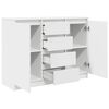 vidaXL Buffet avec tiroirs blanc 100,5x35x76 cm bois d'ingénierie