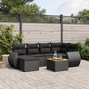 vidaXL Salon de jardin 7 pcs avec coussins noir r&eacute;sine tress&eacute;e