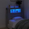 vidaXL T&ecirc;te de lit &agrave; LED sonoma gris 100x18,5x103,5 cm bois ing&eacute;nierie