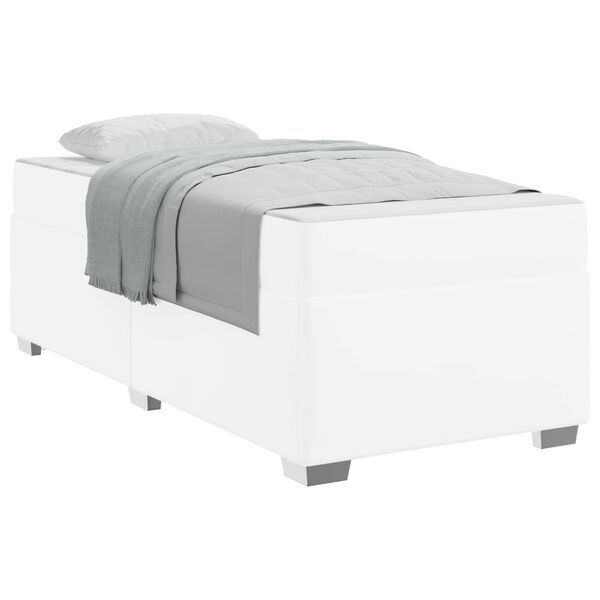 vidaXL Cadre de lit avec matelas Blanc 100 x 200 cm tissu