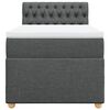 vidaXL Sommier à lattes de lit avec matelas gris foncé simple tissu