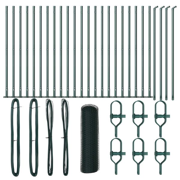 vidaXL Poteau de clôture. Vert 50 x 0,4 m (maillage de 13 mm)