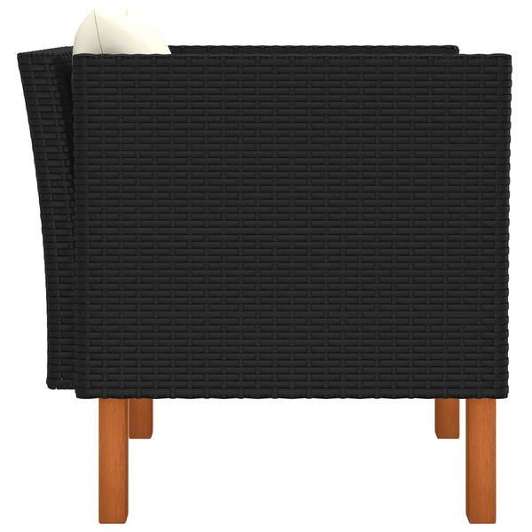 vidaXL Canap&eacute; de jardin R&eacute;sine tress&eacute;e et bois d'eucalyptus massif