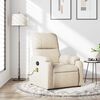 vidaXL Fauteuil inclinable de massage beige tissu microfibre