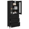 vidaXL Haut Armoire Ch&ecirc;ne noir 69,5 x 34 x 180 cm Bois d'ing&eacute;nierie