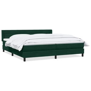 vidaXL Sommier &agrave; lattes de lit et matelas vert fonc&eacute; 180x220cm velours