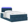 vidaXL Lit ottoman avec matelas et LED bleu fonc&eacute; 90x200cm velours