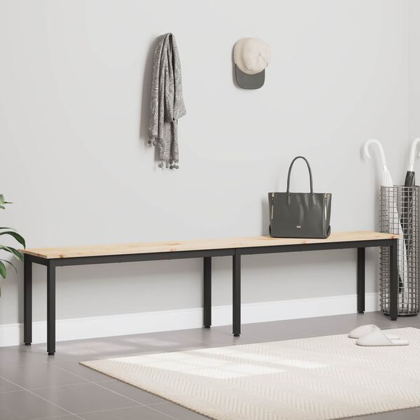 vidaXL banc Naturel 200 x 35 x 45 cm Bois de pin massif