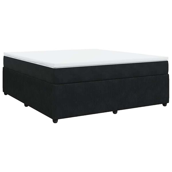 vidaXL Sommier &agrave; lattes de lit avec matelas Noir 180x200 cm Velours