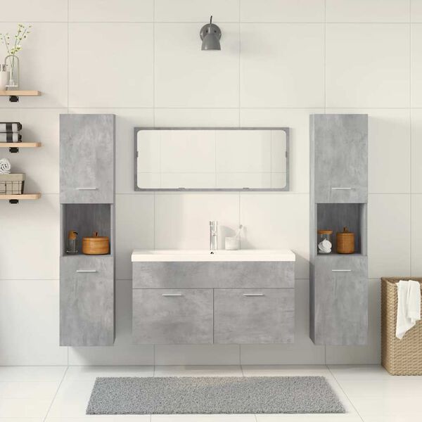 vidaXL Ensemble de meubles de salle de bain 5 pcs gris b&eacute;ton