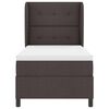 vidaXL Lit &agrave; ressorts avec matelas Marron fonc&eacute; 90 x 190 cm tissu