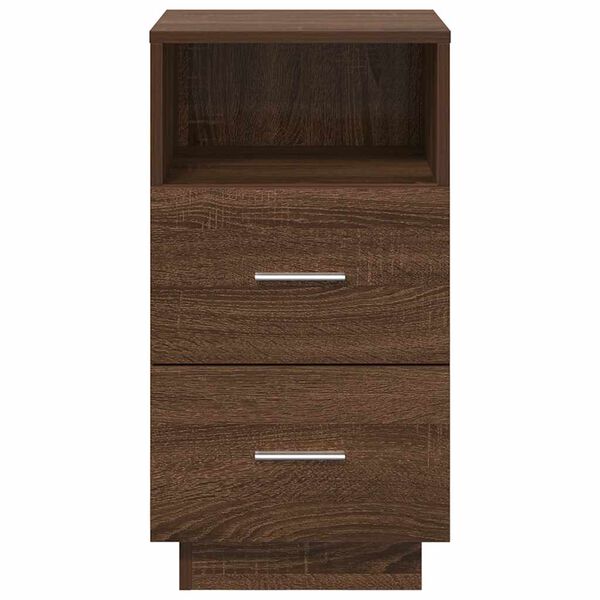 vidaXL Tables de chevet 2 pcs avec 2 tiroirs chêne marron 36x36x68 cm