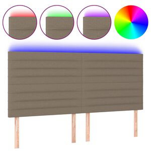 vidaXL T&ecirc;te de lit &agrave; LED Taupe 160x5x118/128 cm Tissu