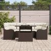 vidaXL Ensemble de canapé de jardin 7 pcs Marron Poly rotin