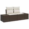 vidaXL Ensemble de canapé de jardin avec coussin 7 pcs Marron et crème