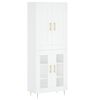 vidaXL Buffet haut Blanc 69,5x34x180 cm Bois d'ing&eacute;nierie