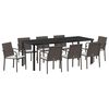 vidaXL Ensemble de salle &agrave; manger pour jardin 9 pcs Marron Poly rotin
