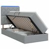 vidaXL Lit de rangement LED avec matelas Gris clair 90 x 190 cm Tissu