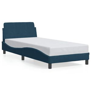 vidaXL Cadre de lit avec t&ecirc;te de lit Dover bleu 80x200 cm velours