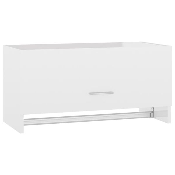 vidaXL Garde-robe blanc brillant 70x32,5x35 cm bois d'ing&eacute;nierie