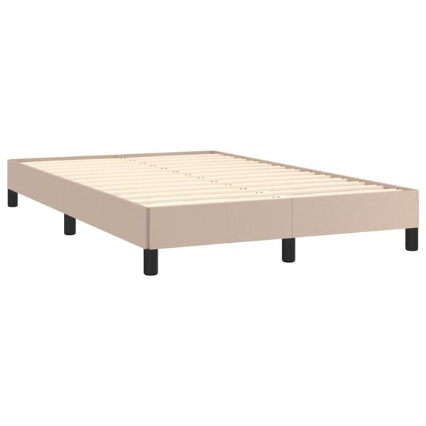 vidaXL Sommier &agrave; lattes de lit matelas cappuccino 120x190cm similicuir