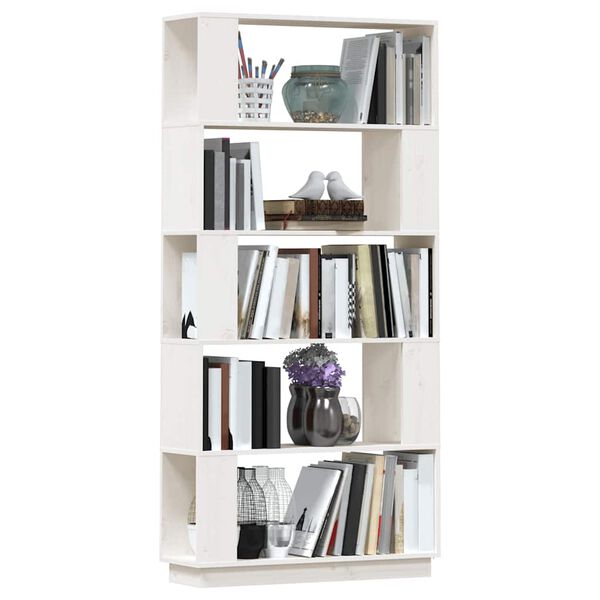 vidaXL Bibliothèque/Séparateur de pièce Blanc 80x25x163,5cm Pin massif