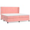 vidaXL Sommier &agrave; lattes de lit avec matelas Rose 200x200 cm Velours