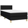 vidaXL Sommier &agrave; lattes de lit avec matelas LED Noir 100x200 cm Tissu