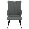 vidaXL Chaise de relaxation avec tabouret Gris fonc&eacute; Tissu