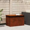 vidaXL Bo&icirc;te de Rangement Ext&eacute;rieure Rouill&eacute; 80 x 50,5 x 50 cm Acier