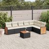 vidaXL Salon de jardin 8 pcs avec coussins noir r&eacute;sine tress&eacute;e