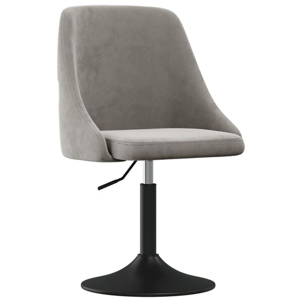 vidaXL Chaise &agrave; manger Gris clair Velours