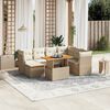 vidaXL Salon de jardin avec coussins 8 pcs beige r&eacute;sine tress&eacute;e