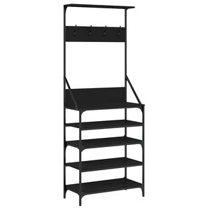 vidaXL Porte-v&ecirc;tements et rangement des chaussures noir 70x34x184 cm