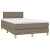 vidaXL Sommier &agrave; lattes de lit avec matelas Taupe 120x200 cm Tissu