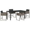 vidaXL Ensemble de salle &agrave; manger pour jardin 5 pc Gris polyrotin