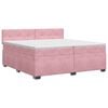 vidaXL Lit boxspring avec matelas Rose 200 x 200 cm Velours