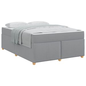 vidaXL Cadre de lit avec matelas Gris clair 140 x 200 cm tissu