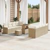 vidaXL Ensemble de canap&eacute; de jardin avec coussin 11 pcs Beige et cr&egrave;me