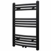 vidaXL S&egrave;che-serviettes eau chaude &agrave; rails incurv&eacute;s noir 500 x 764 mm
