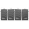 vidaXL Abri pour quatre poubelles 276,5x77,5x112,5 cm Inox